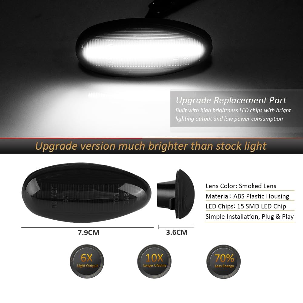 トワイライト∑ 4枚 Amazon.com: D-Lumina LED Side Marker Lights Assembly Smoked